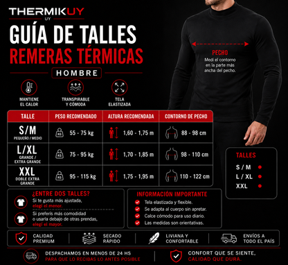 2x1 Térmica Premium Sin Cuello Hombre | Máximo Abrigo + Ultra Cómoda