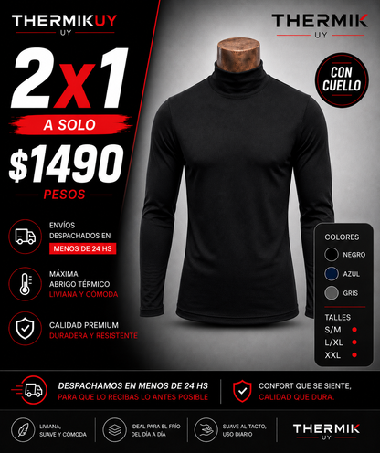 2x1 Térmica Premium Con Cuello Hombre | Máximo Abrigo + Ultra Cómoda