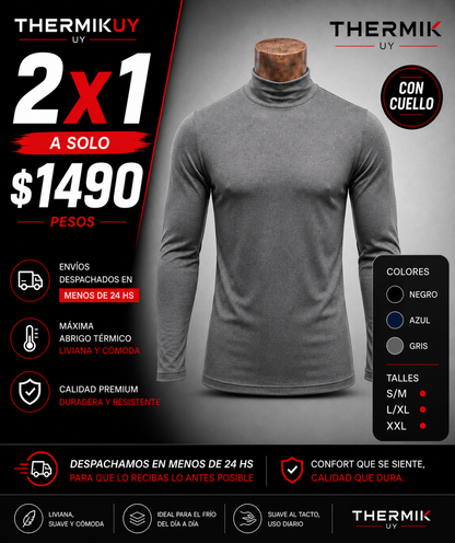 2x1 Térmica Premium Con Cuello Hombre | Máximo Abrigo + Ultra Cómoda