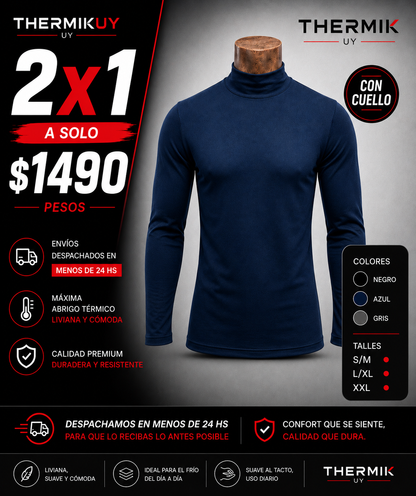 2x1 Térmica Premium Con Cuello Hombre | Máximo Abrigo + Ultra Cómoda