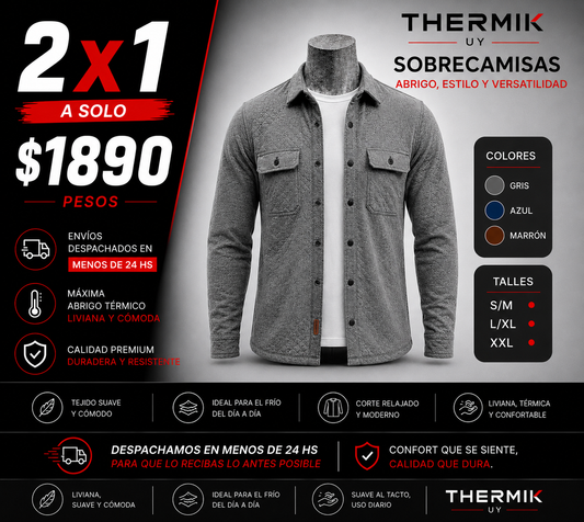 Sobrecamisa Premium Hombre | 2x1